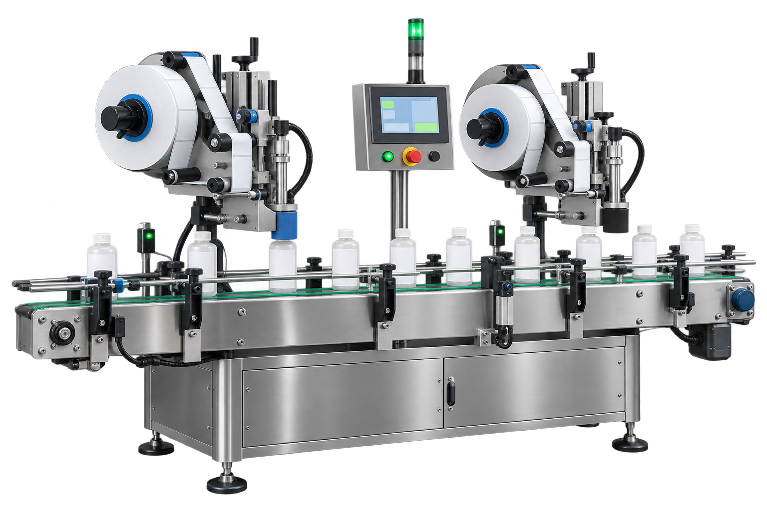 Zero-downtime labelling system concept with two label applicators